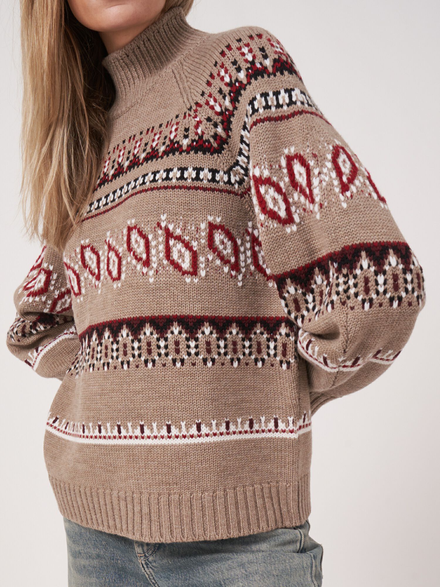 Tricot Pull Norvégien Pull Jacquard Laine Femme Pull Norvégien