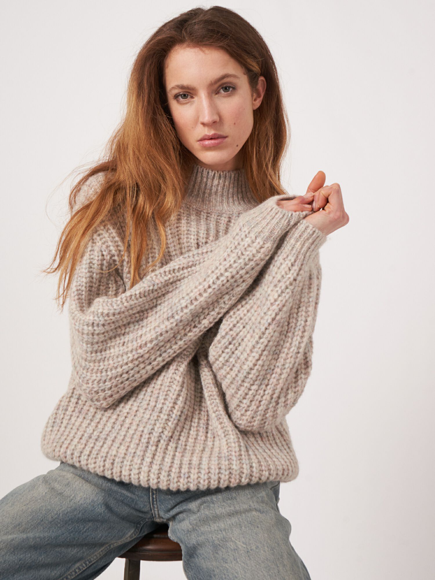 Chunky rib knit sweater