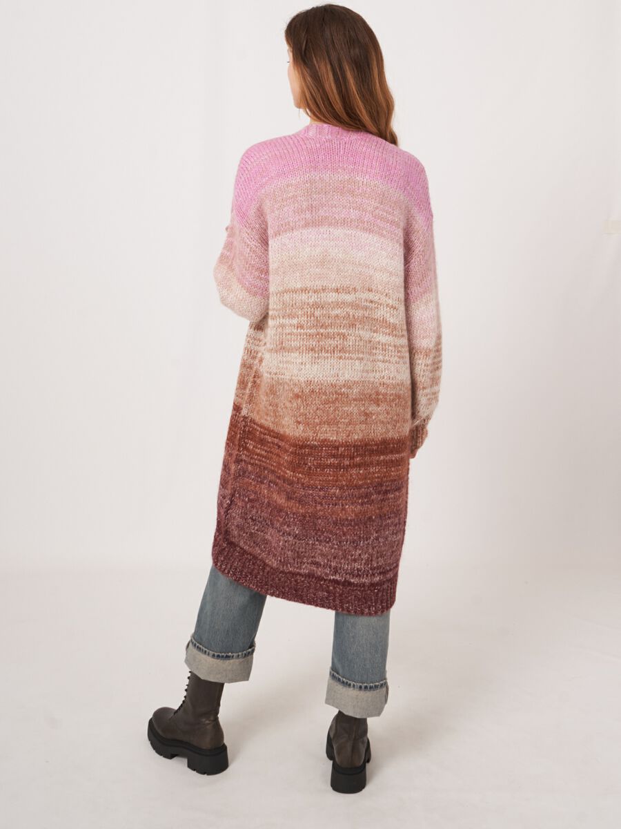 Cardigan rayé multicolore mi-long image number 2