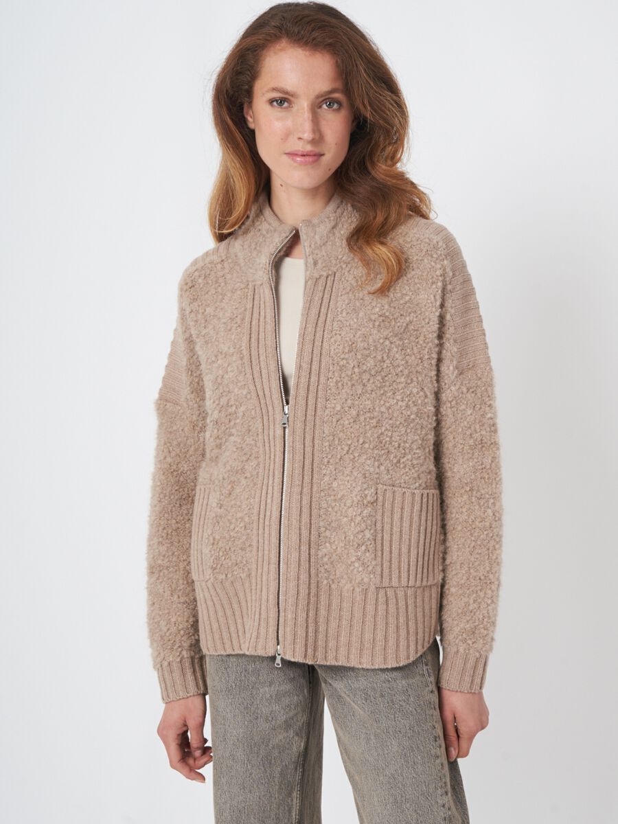 Vest met rits van alpaca wolmix image number 0