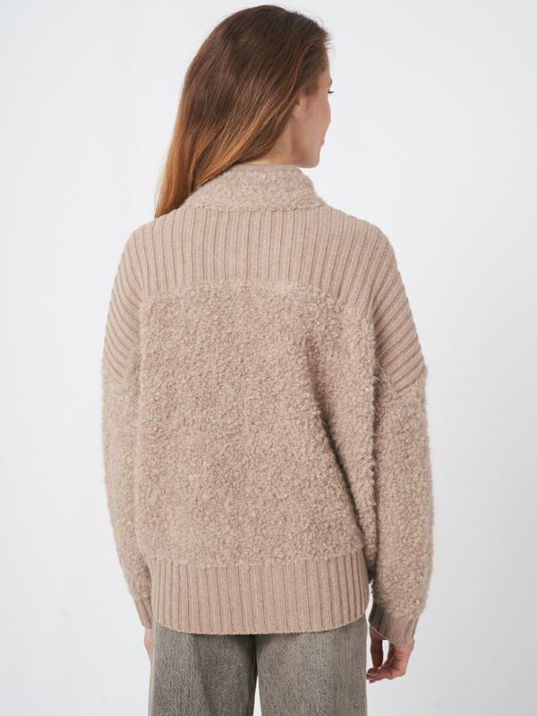 Alpaca wool blend zip cardigan image number 1