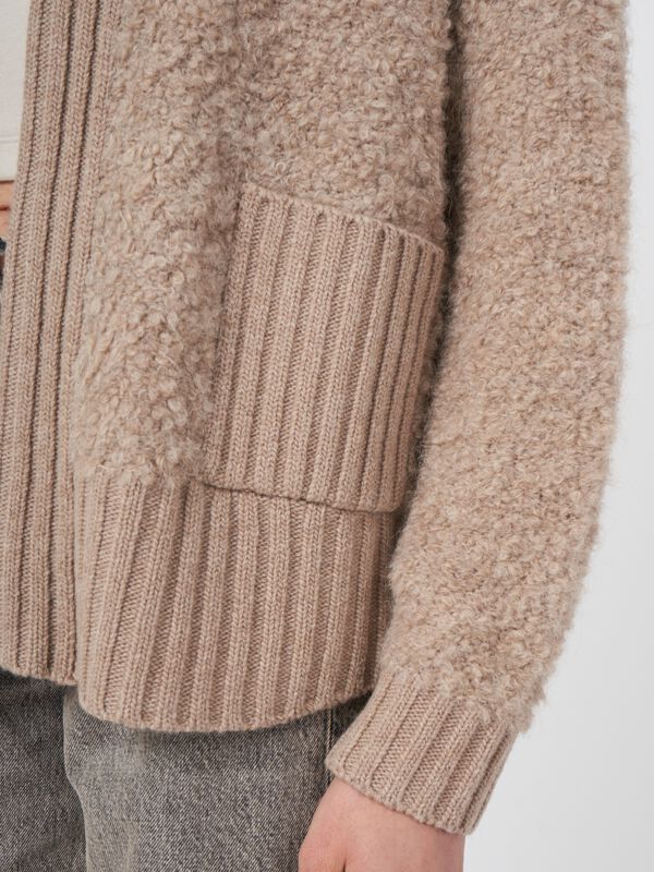 Alpaca wool blend zip cardigan image number 4