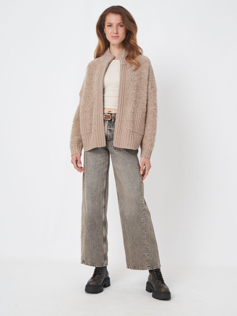 Vest met rits van alpaca wolmix image number 5