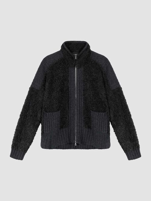 Vest met rits van alpaca wolmix