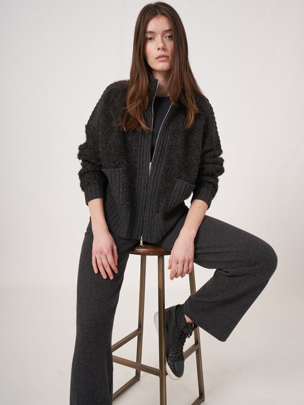 Vest met rits van alpaca wolmix image number 1