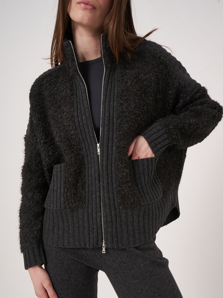 Vest met rits van alpaca wolmix image number 2