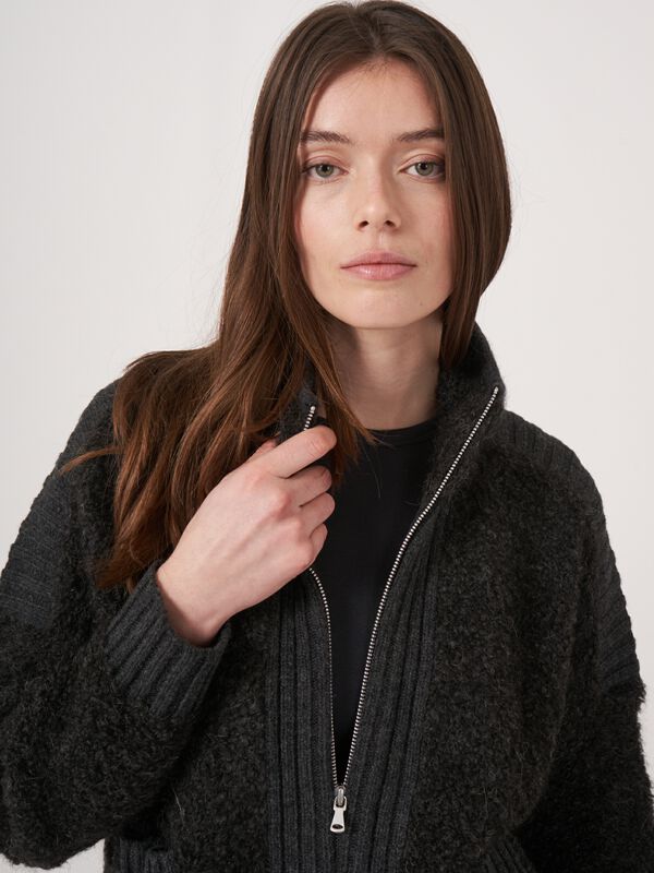 Vest met rits van alpaca wolmix image number 4