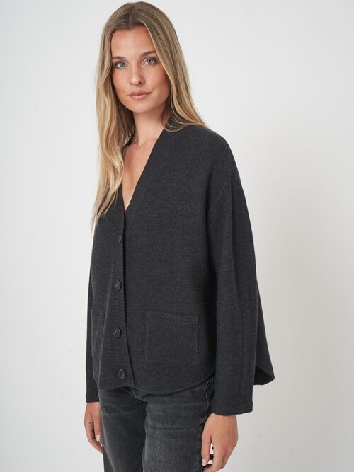 Oversized vest van extra fijne merinowol - comfort & klasse