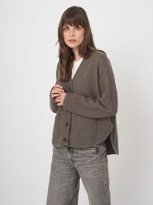 Oversized vest van extra fijne merinowol - comfort & klasse