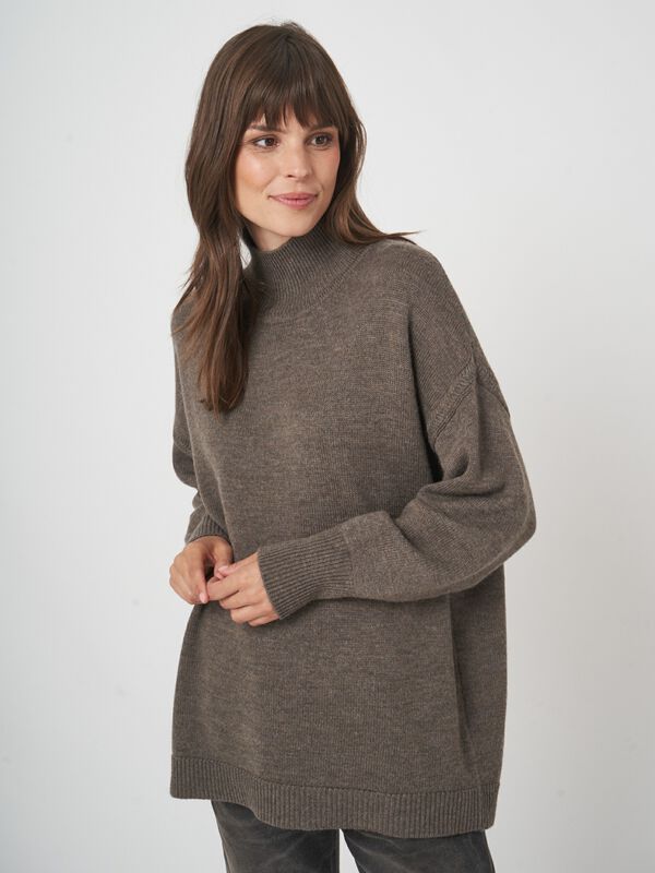 Pull long femme oversize &mdash; m&eacute;rinos extra fin par repeat image number 0