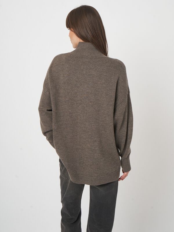 Pull long femme oversize &mdash; m&eacute;rinos extra fin par repeat image number 6