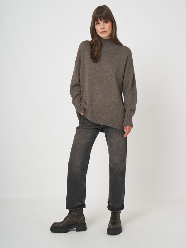 Pull long femme oversize &mdash; m&eacute;rinos extra fin par repeat image number 7