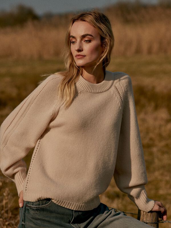 Luxe chunky knit pullover van italiaanse wol image number 1