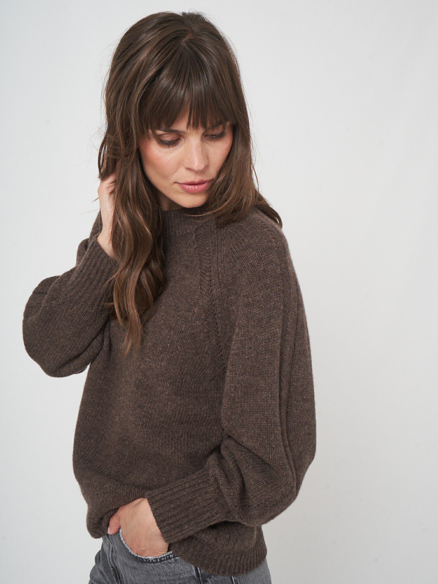 Luxe chunky knit pullover van italiaanse wol afbeelding