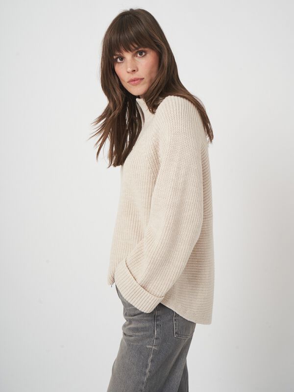 Zip-up-Strickjacke aus extrafeiner Merinowolle image number 1