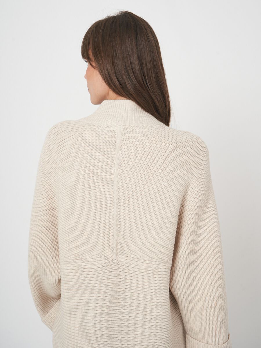 Vest met rits van extra fijne merinowol image number 3