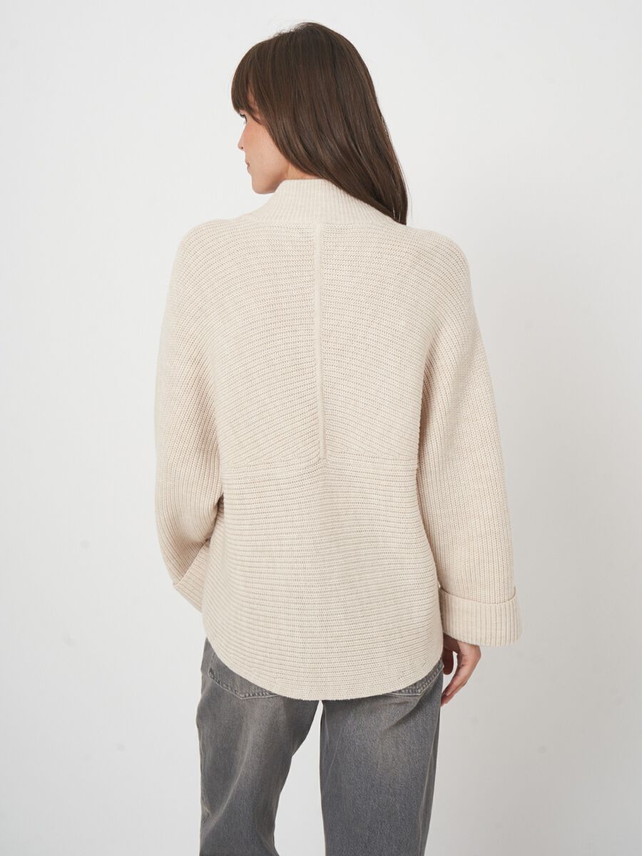 Vest met rits van extra fijne merinowol image number 7