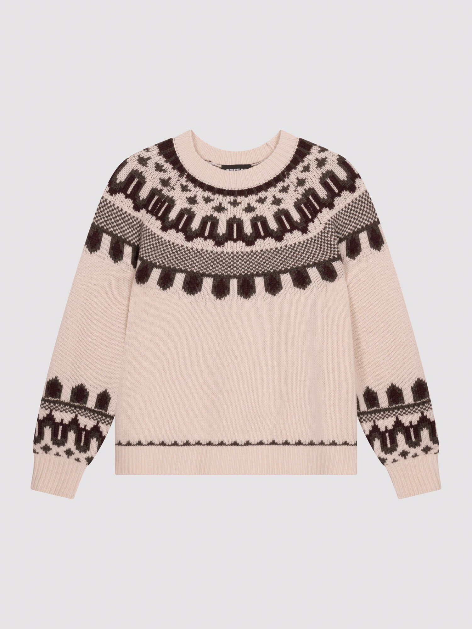 Multicolor intarsia trui - repeat cashmere damesmode