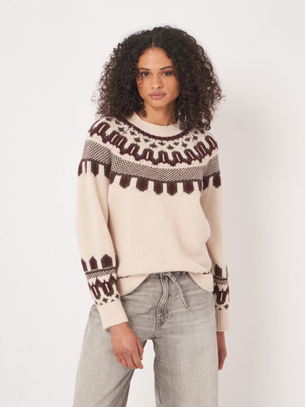 Multicolor intarsia trui - repeat cashmere damesmode image number 3