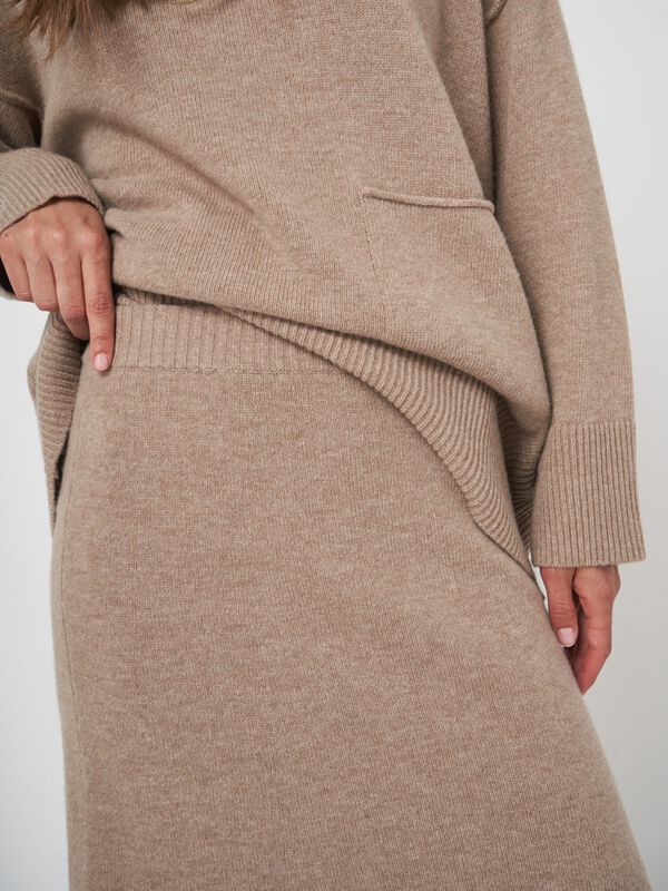 A-Linien-Rock aus italienischer Lammwolle - REPEAT Cashmere image number 1