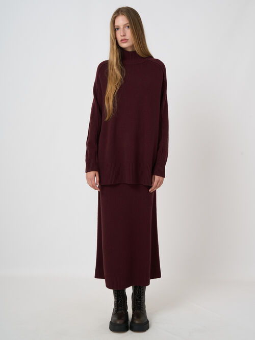 Italian Lambswool A-Line Knit Skirt