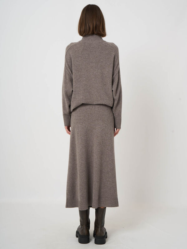 Italian Lambswool A-Line Knit Skirt image number 2