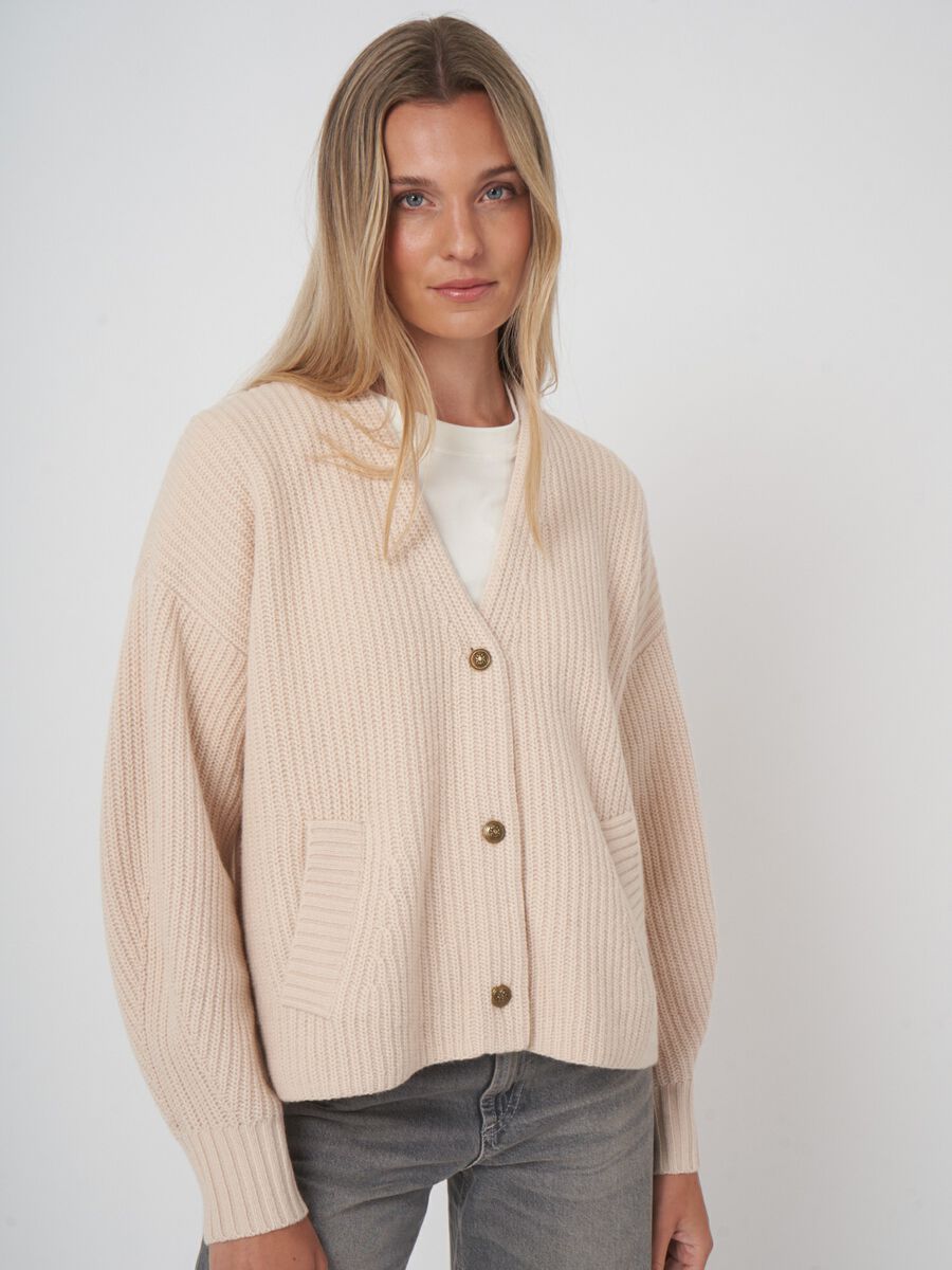 Wide fit cardigan with functional pockets image number 5