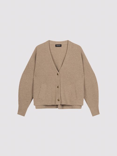 Oversized v-hals vest met functionele zakken