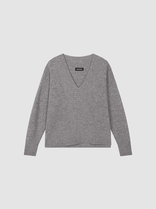 Lamswollen v-hals trui - repeat cashmere essentials