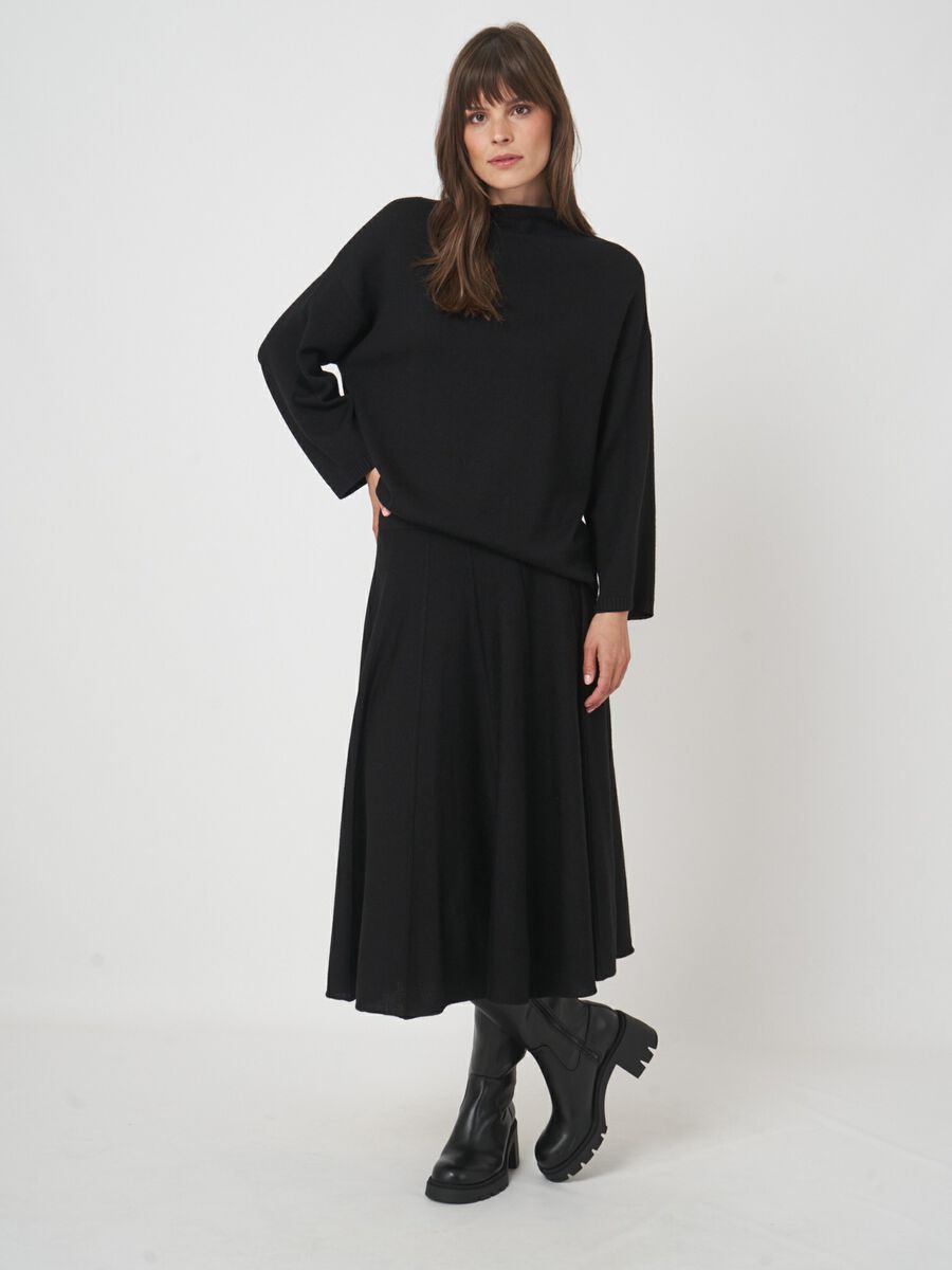 Luxe merinowollen rok met wijde snit image number 0