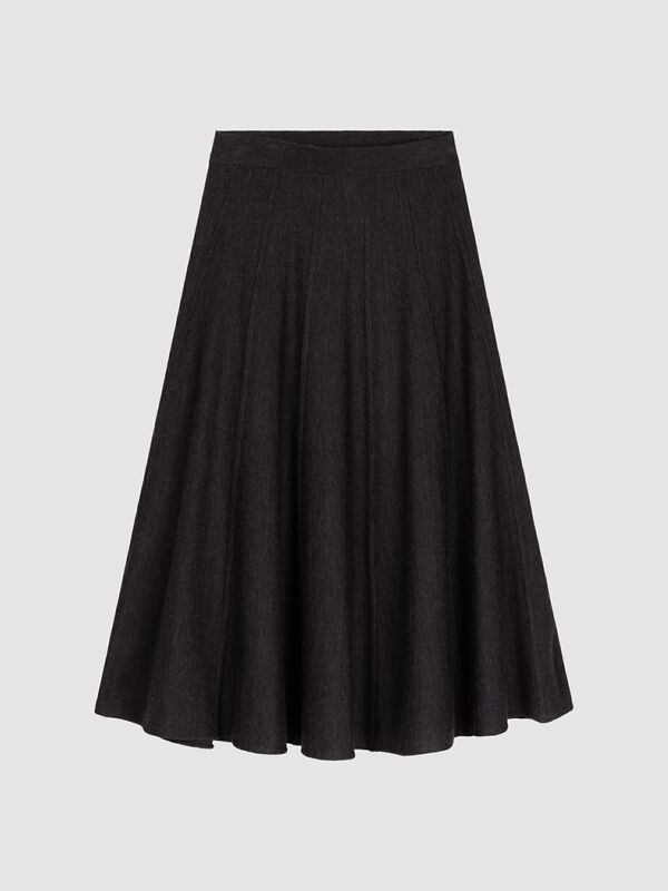 Jupe midi femme — mérinos fin & silhouette fluide repeat image number 0