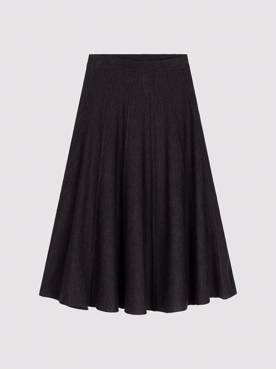 Luxe merinowollen rok met wijde snit image number 0