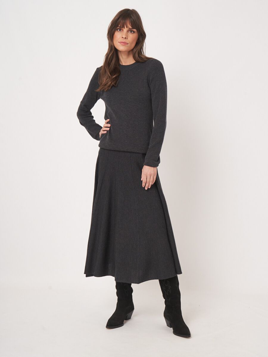 Luxe merinowollen rok met wijde snit image number 5