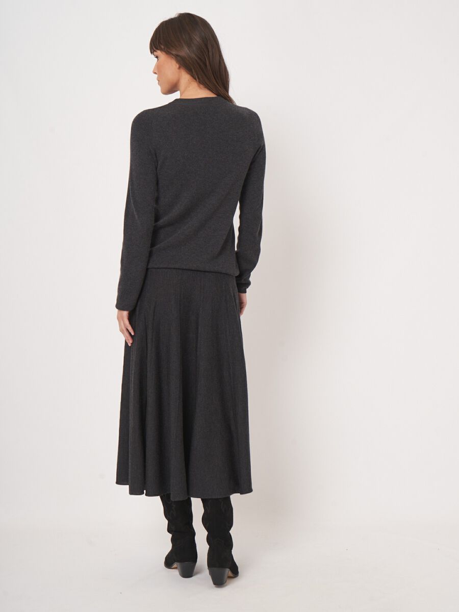 Luxe merinowollen rok met wijde snit image number 7
