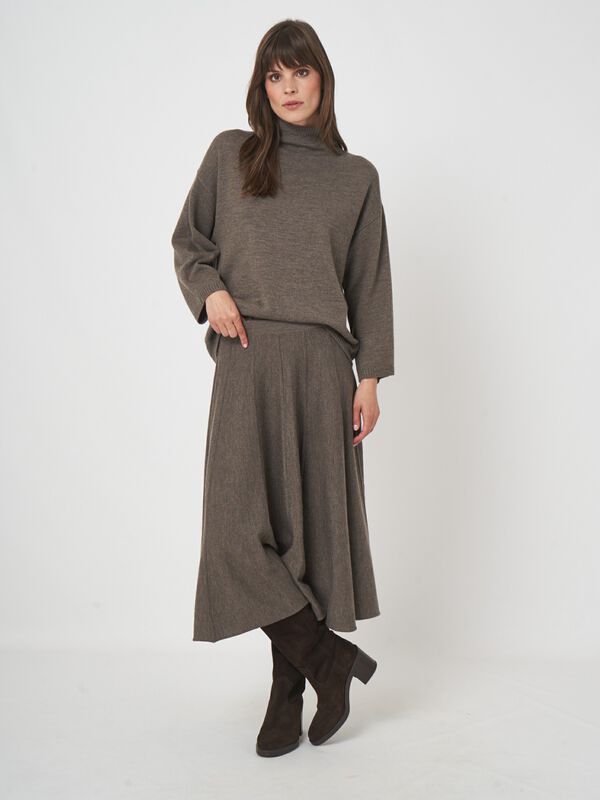 Luxe merinowollen rok met wijde snit image number 2