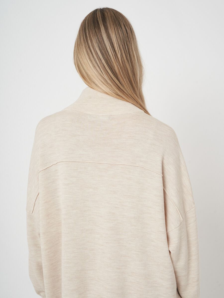 Fine knit merino wool dress with long fit image number 2