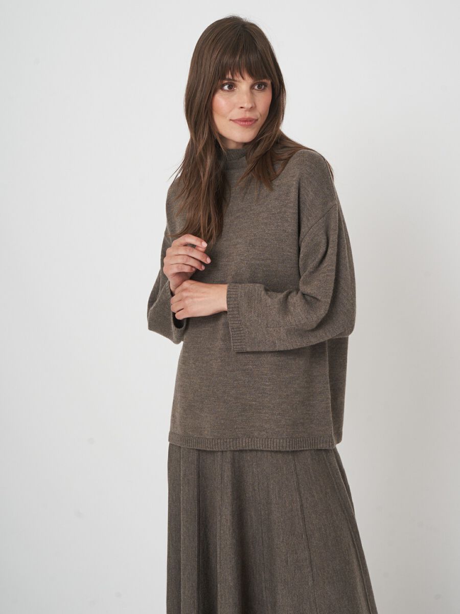 Merinopullover mit 3/4-Ärmeln und Stehkragen image number 2