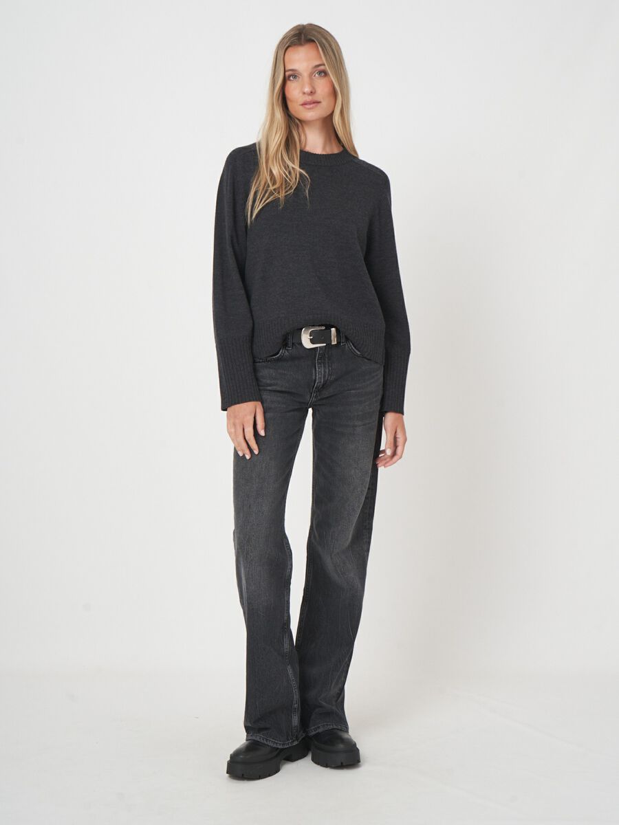 Pull femme manches longues — mérinos fin & col rond image number 5