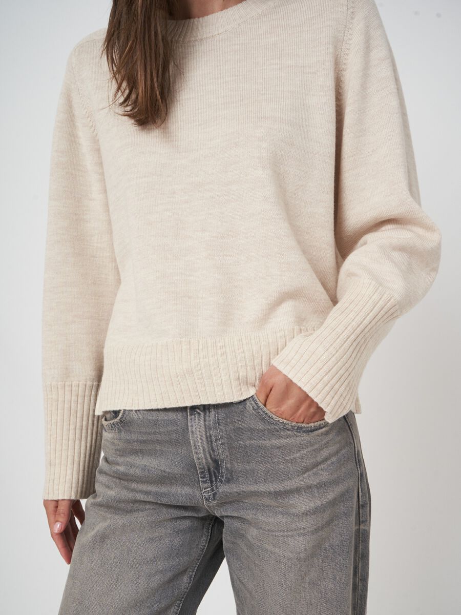 Pull femme manches longues — mérinos fin & col rond image number 2