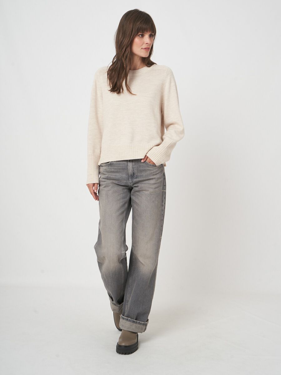 Pull femme manches longues — mérinos fin & col rond image number 5