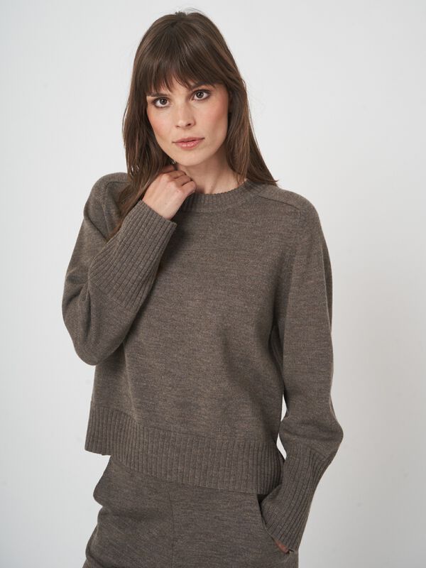 Pull femme manches longues — mérinos fin & col rond image number 0