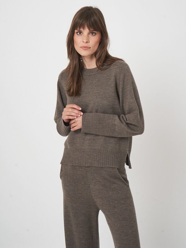 Pull femme manches longues — mérinos fin & col rond image number 2