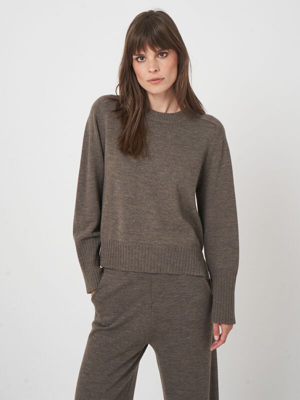 Pull femme manches longues — mérinos fin & col rond image number 4