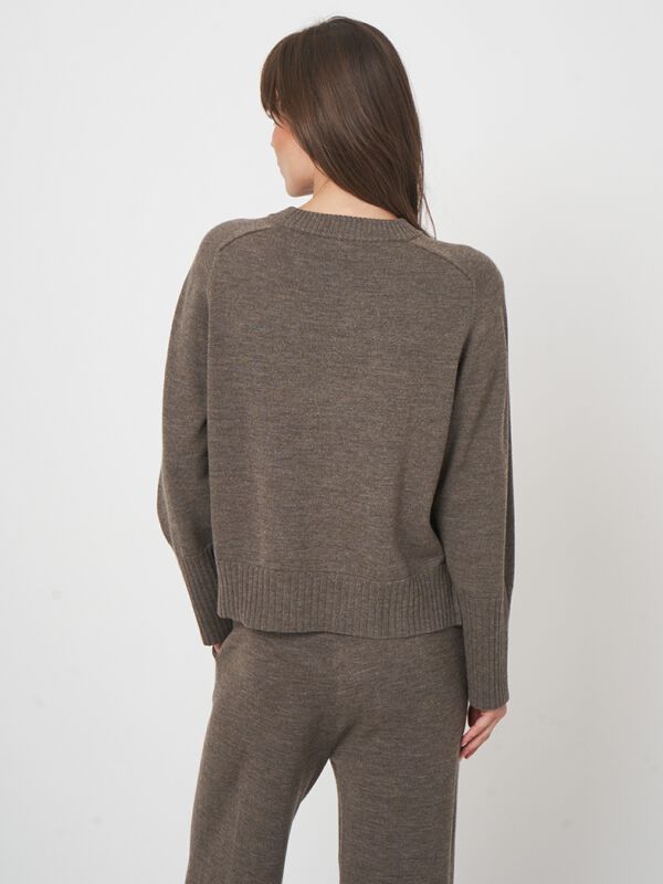 Pull femme manches longues — mérinos fin & col rond image number 5