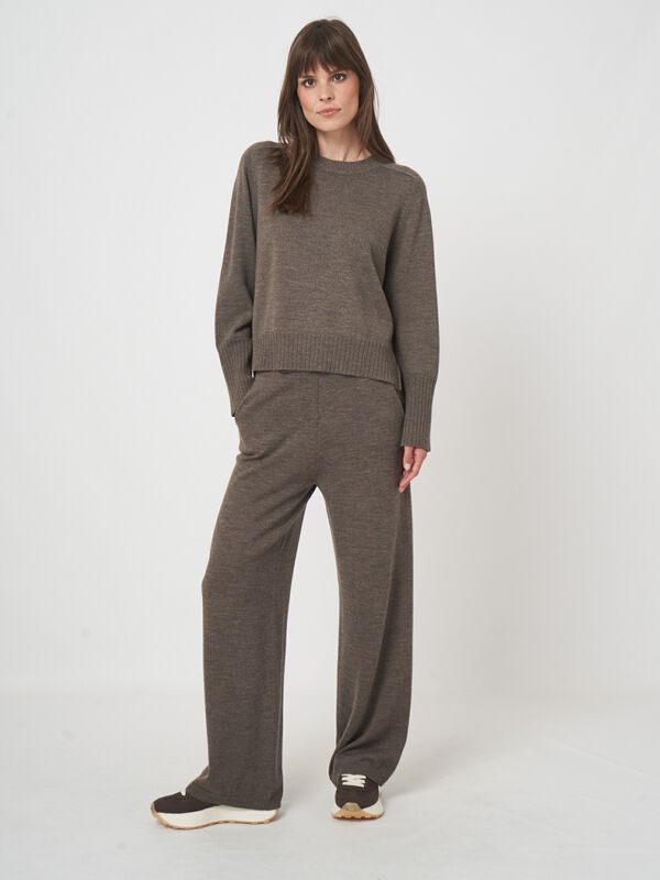 Pull femme manches longues — mérinos fin & col rond image number 6