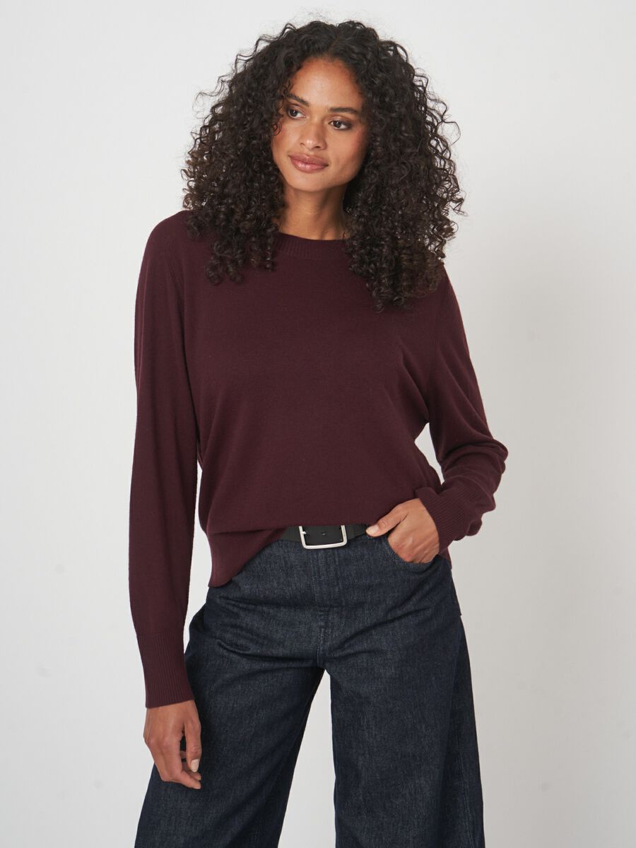 Wide cut long sleeve sweater in soft knit image number 0