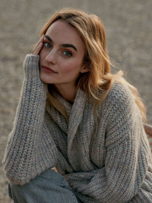 Grofgebreid ribbelvest van space-dye garen