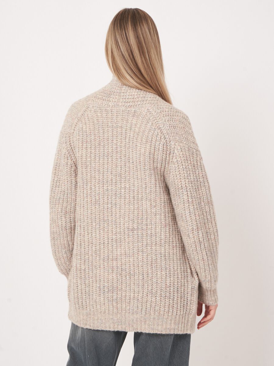 Grofgebreid ribbelvest van space-dye garen image number 2