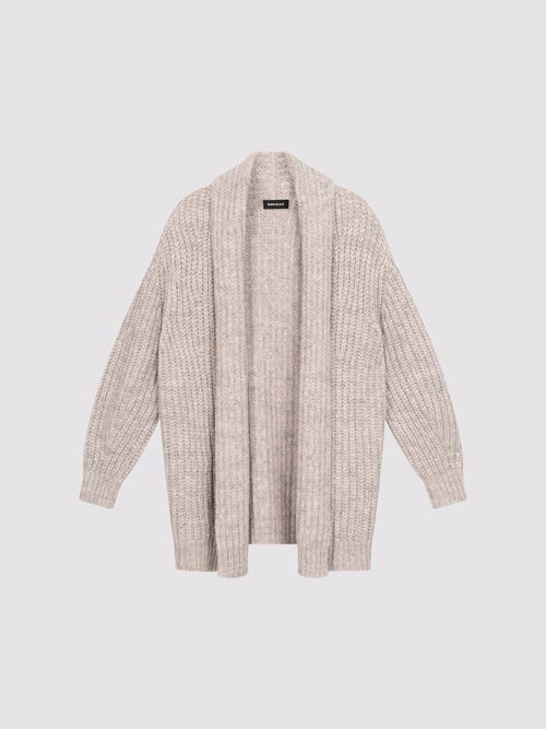 Cardigan en laine d&rsquo;alpaga c&ocirc;tel&eacute;e &ndash; fils italiens space-dye