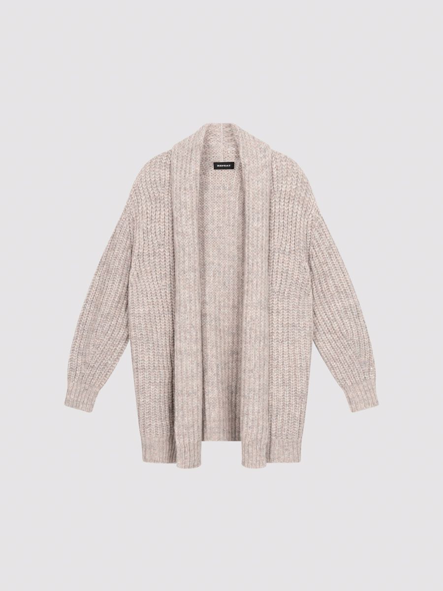 Grofgebreid ribbelvest van space-dye garen image number 6